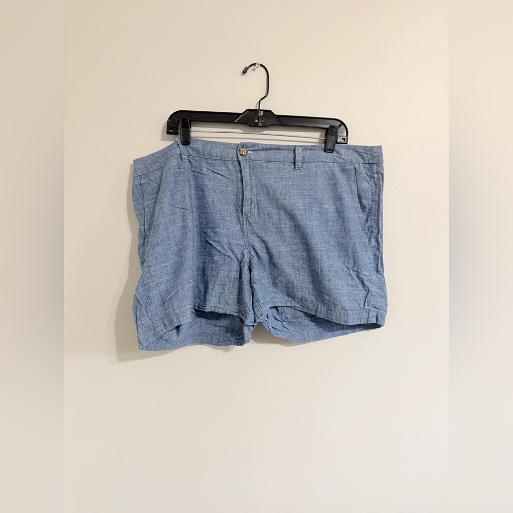 Merona Pink Polka Dot Waistband Chambray Shorts